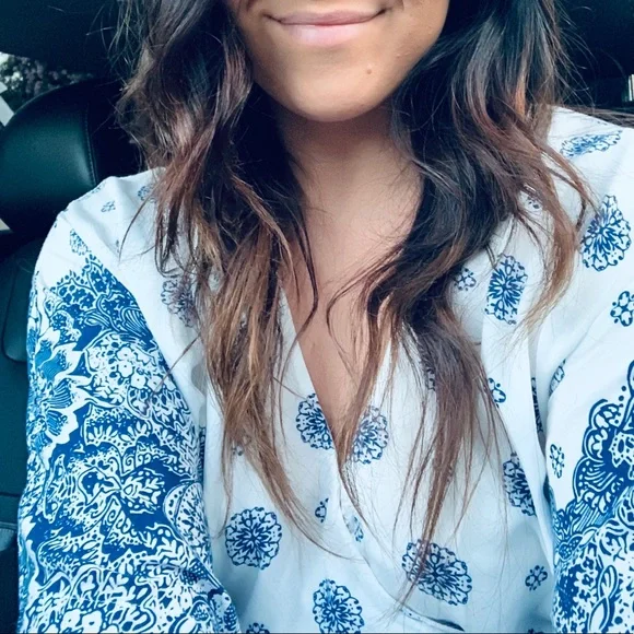 South of France Blue and Ivory Print Maxi Dress - Picture 8 of 12